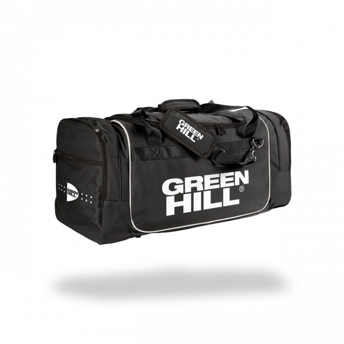 Green Hill Judotrainingstasche in Schwarz mit Stauraum für die gesamte Trainingsausrüstung. 2 zusätzlichen seitlichen Reißverschlusstaschen. Unterschiedlichen Größen.