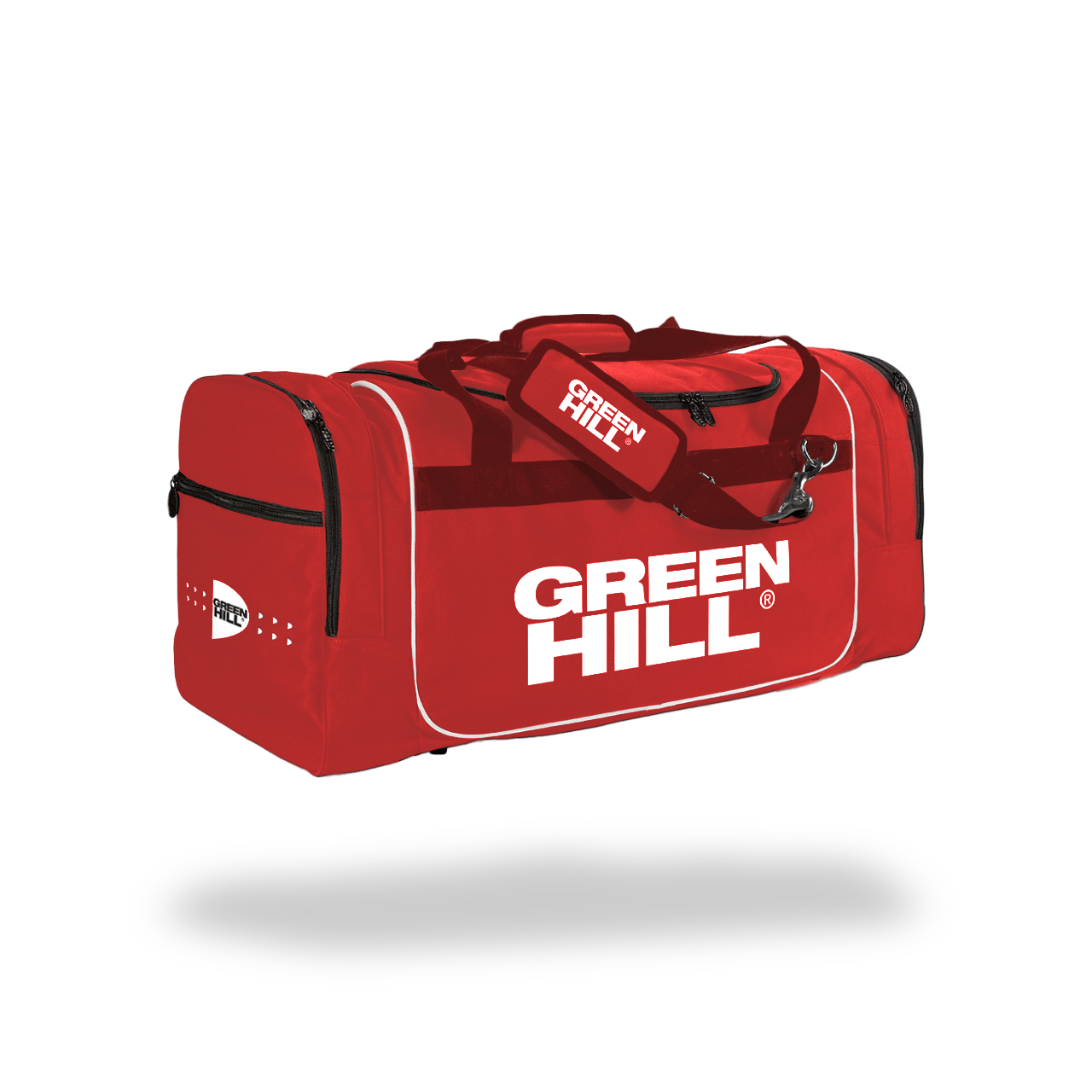 Green Hill Judotrainingstasche in Rot mit Stauraum für die gesamte Trainingsausrüstung. 2 zusätzlichen seitlichen Reißverschlusstaschen. Unterschiedlichen Größen.
