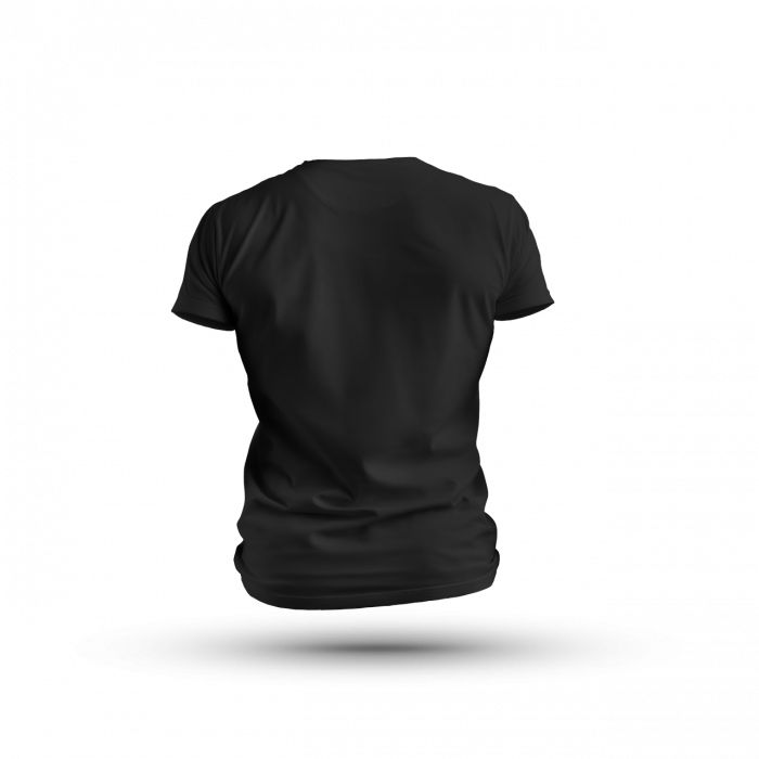SAssist Judo T-Shirt Rückseite in Schwarz mit einem Aufdruck auf der Vorderseite.