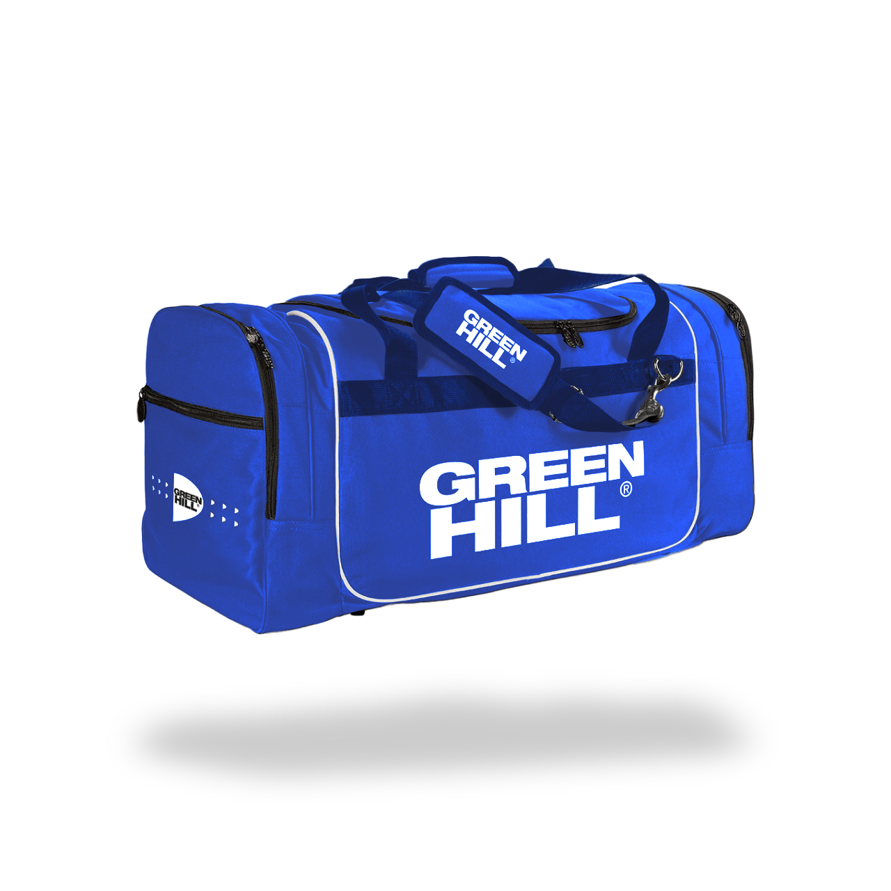 Green Hill Judotrainingstasche in Blau mit Stauraum für die gesamte Trainingsausrüstung. 2 zusätzlichen seitlichen Reißverschlusstaschen. Unterschiedlichen Größen.